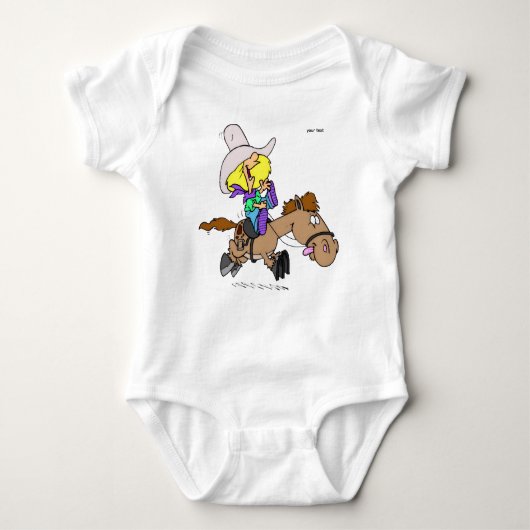 “Cowboy Riding a Wild Horse**T-Shirt Romper (Voorkant)