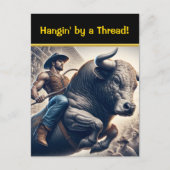 Cowboy Riding Bull in Arena Briefkaart (Voorkant)