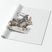 Cowboy Riding Easter Bunny Western Howdy Easter Fu Cadeaupapier (Uitgerold)
