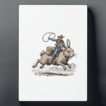 Cowboy Riding Easter Bunny Western Howdy Easter Fu Fotoplaat<br><div class="desc">Cowboy Riding Easter Bunny Western Howdy Easter Funny T-Shirt</div>