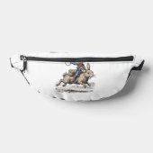 Cowboy Riding Easter Bunny Western Howdy Easter Fu Heuptasje (Liggend)