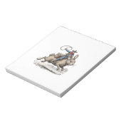 Cowboy Riding Easter Bunny Western Howdy Easter Fu Notitieblok (Linkerzijde)