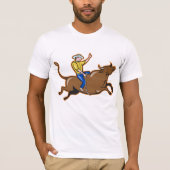 Cowboy Riding Een Bull Mannen T-shirt (Voorkant)