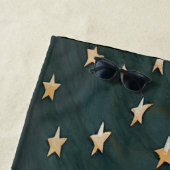 Cowboy Riding in USA Flag Stars Stripes Sunset Strandlaken (In situ)