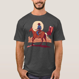 Cowboy Riding Off in de Sunset Southwest woestijn T-shirt