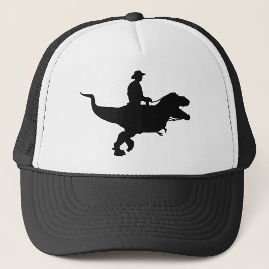 Cowboy Riding T-Rex Trucker Hat Pet (Voorkant)
