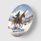 Cowboy Rijden een Palomino Paard Ronde Klok (Hoek)