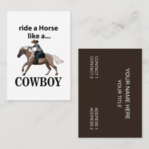 Cowboy Rijdt Een Paard Als Een Cowboy Visitekaartje