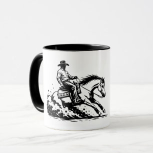 Cowboy Rijdt Paard Western Equestrian Mok