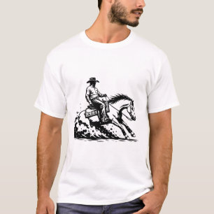 Cowboy Rijdt Paard Western Equestrian T-Shirt