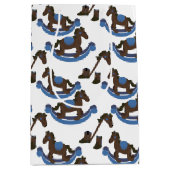 Cowboy Rocking Horse Baby Blue Medium Cadeauzakje (Voorkant)