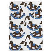 Cowboy Rocking Horse Baby Blue Medium Cadeauzakje (Achterkant)