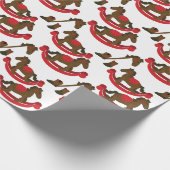 Cowboy Rocking Horse Baby Cadeaupapier (Hoek)