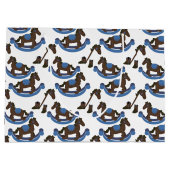 Cowboy Rocking Horse Blue Baby Groot Cadeauzakje (Achterkant)