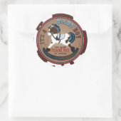 Cowboy Rocking Horse Western Baby shower Ronde Sticker (Tas)