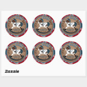 Cowboy Rocking Horse Western Baby shower Ronde Sticker (Vel)