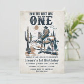 Cowboy Rodeo 1e verjaardag Hoe het Westen Eén Was Kaart (Staand voorkant)