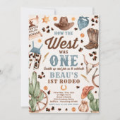 Cowboy Rodeo 1e verjaardag Hoe het Westen Eén Was Kaart (Voorkant)
