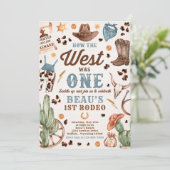 Cowboy Rodeo 1e verjaardag Hoe het Westen Eén Was Kaart (Staand voorkant)