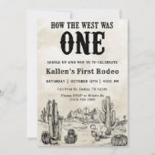 Cowboy Rodeo 1e verjaardag Hoe het Westen was One Kaart (Voorkant)