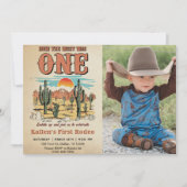 Cowboy Rodeo 1e verjaardag Hoe het Westen was One  Kaart (Voorkant)
