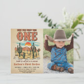 Cowboy Rodeo 1e verjaardag Hoe het Westen was One  Kaart (Staand voorkant)
