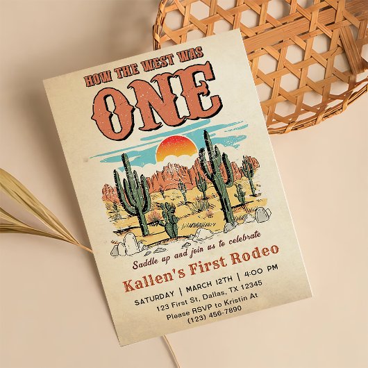 Cowboy Rodeo 1e verjaardag Hoe het Westen was One  Kaart