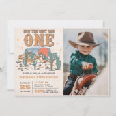 Cowboy Rodeo 1e verjaardagsfeestje foto Kaart (Voorkant)