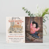 Cowboy Rodeo 1st Hoe het Westen was één foto Kaart (Staand voorkant)