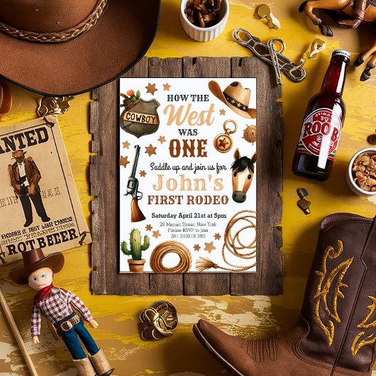 Cowboy Rodeo 1st Hoe het Westen was een verjaardag Kaart