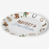 Cowboy Rodeo Adventure Wild West eerste verjaardag Papieren Bordje (Gekanteld)