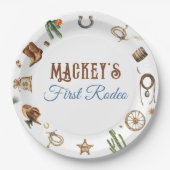 Cowboy Rodeo Adventure Wild West eerste verjaardag Papieren Bordje (Voorkant)