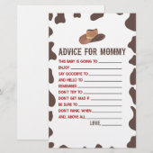 Cowboy Rodeo Advies Baby Shower Spel Activiteit Briefpapier (Voorkant / Achterkant)
