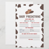 Cowboy Rodeo Baby shower voorspellingen activiteit Briefpapier (Voorkant / Achterkant)