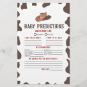 Cowboy Rodeo Baby shower voorspellingen activiteit Briefpapier (Voorkant)