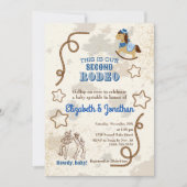 Cowboy Rodeo Blue Howdy Baby shower Sprinkle Kaart (Voorkant)