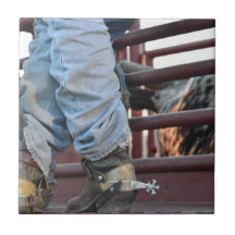 Cowboy Rodeo Bull Rider en Bull Chute