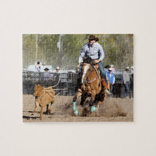 Cowboy Rodeo Calf Roping Westerne sport Legpuzzel