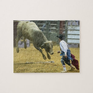 Cowboy Rodeo Clown Bull Distracting Westerne Sport Legpuzzel