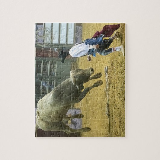 Cowboy Rodeo Clown Bull Distracting Westerne Sport Legpuzzel (Verticaal)