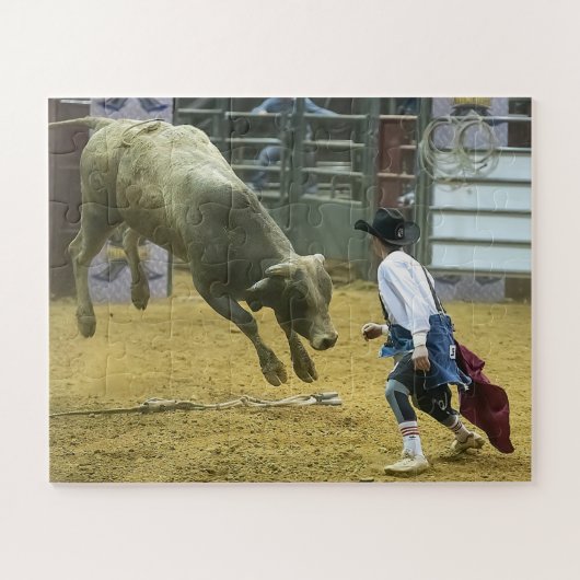 Cowboy Rodeo Clown Bull Distracting Westerne Sport Legpuzzel (Horizontaal)