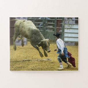 Cowboy Rodeo Clown Stier Afleidend Western Sport Legpuzzel