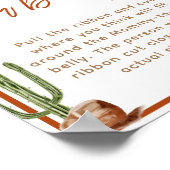 Cowboy Rodeo Hoe groot is haar buik Baby shower sp Poster (Hoek)