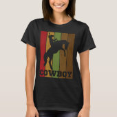 Cowboy Rodeo Horse Retro Western Cowboy Horseck Ri T-shirt (Voorkant)