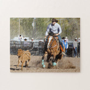 Cowboy Rodeo Kalf Touwtrekken Western Sporten Legpuzzel