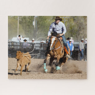 Cowboy Rodeo Kalveren Touwtrekken Western Sporten Legpuzzel