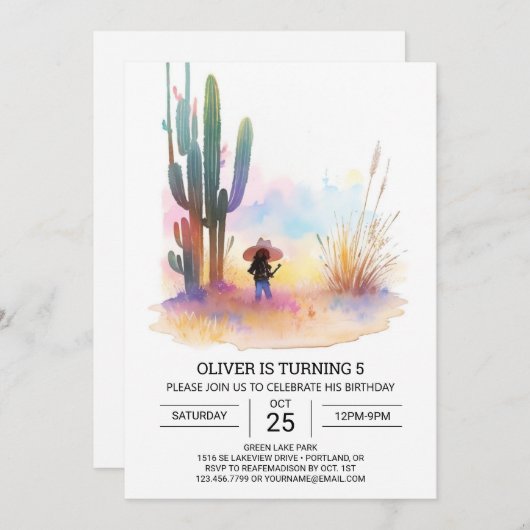 Cowboy Rodeo Kinderen Verjaardag Kaart (Voorkant / Achterkant)