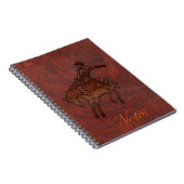 Cowboy Rodeo Mahogany Faux Gereed Leather Notitieb Notitieboek (Rechterzijde)