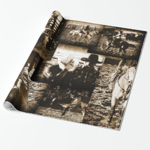 Cowboy Rodeo Rustieke Landelijke Westerse Stijl Cadeaupapier