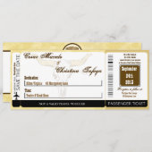 Cowboy Rodeo Stee Boarding Pass bruiloft uitnodigi Kaart (Voorkant / Achterkant)